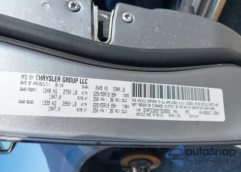 2015 Dodge Journey Crossroad from USA, damaged, VIN 3C4PDCGB3FT529563